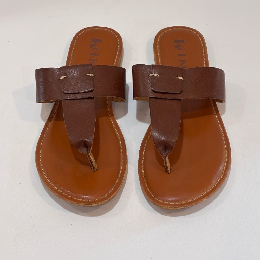 Kork-Ease Women's Brown Sandals SZ 8 Flat Slip-On - Picture 6 of 10